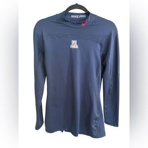 Nike Pro Hyper Warm Navy University of Arizona Long Sleeve Athletic Top